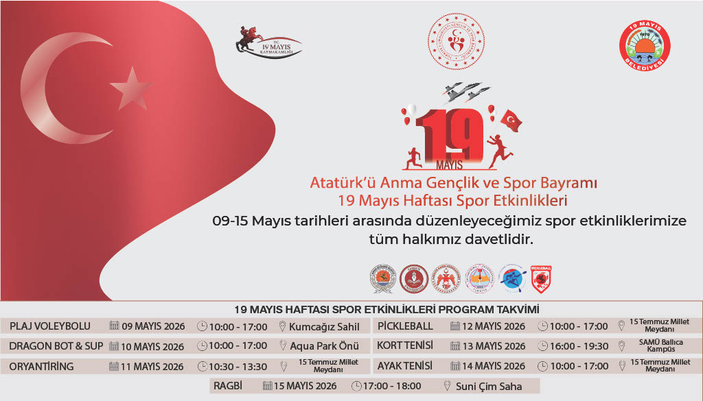 19 Mayıs Haftası Spor Etkinlikleri