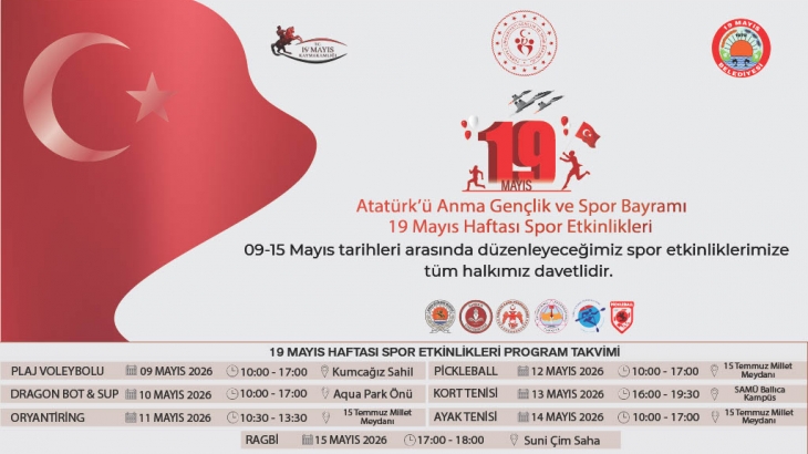 19 Mayıs Haftası Spor Etkinlikleri